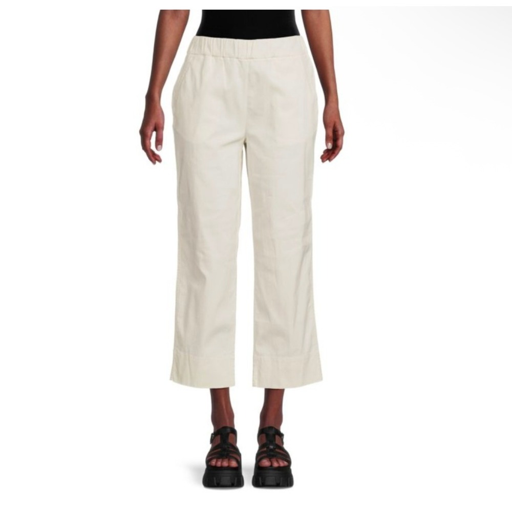Faherty Everyday Cotton Pants Small Cropped Wide Leg Pull On Organic Cotton
